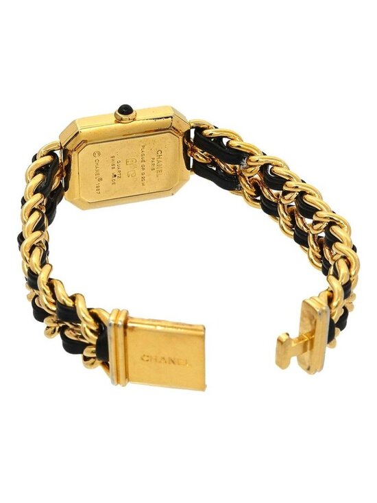 Chanel Premiere L Size H0001 Vintage Watch Black Gold main image 6